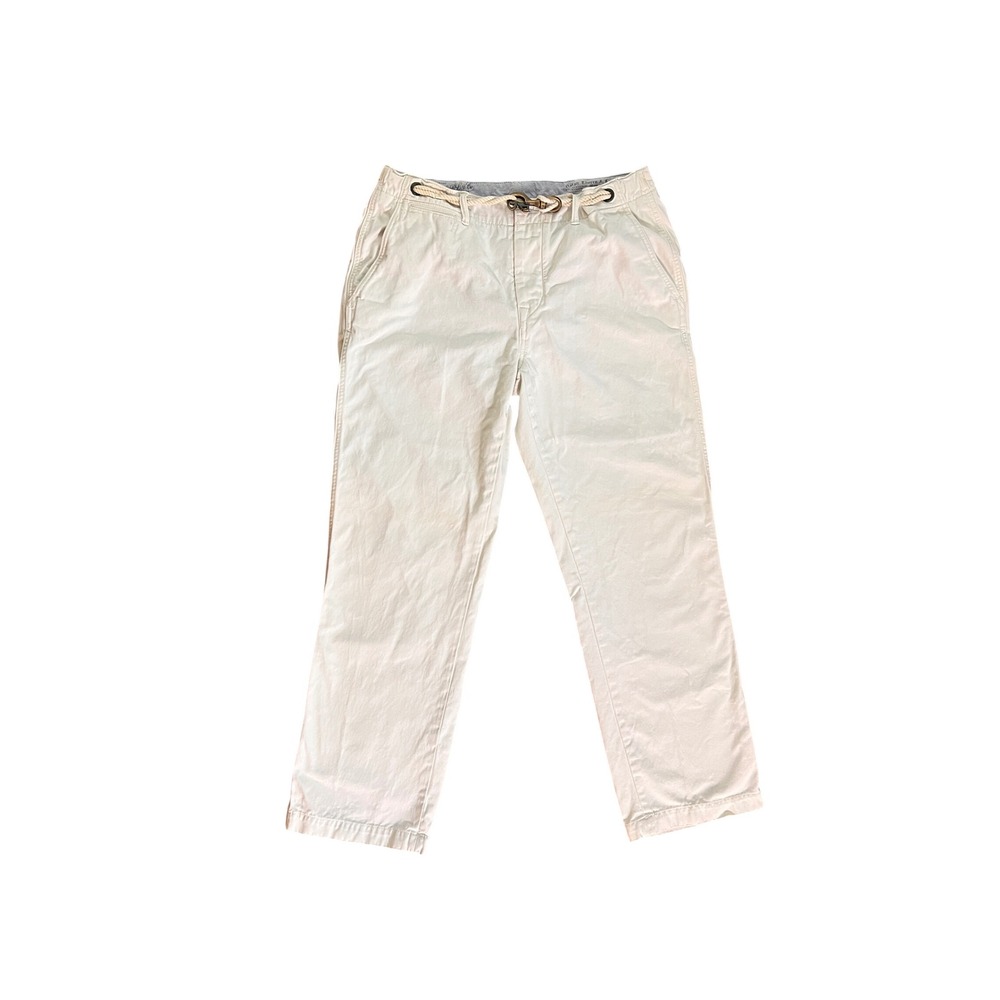 Polo Ralph Lauren Nautical Rope Belt Chino Pants Off White Cotton Mens 36x32